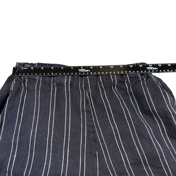 Flax Women's Size Small Black White Striped Linen Pull On  Pants - Picture 4 of 6